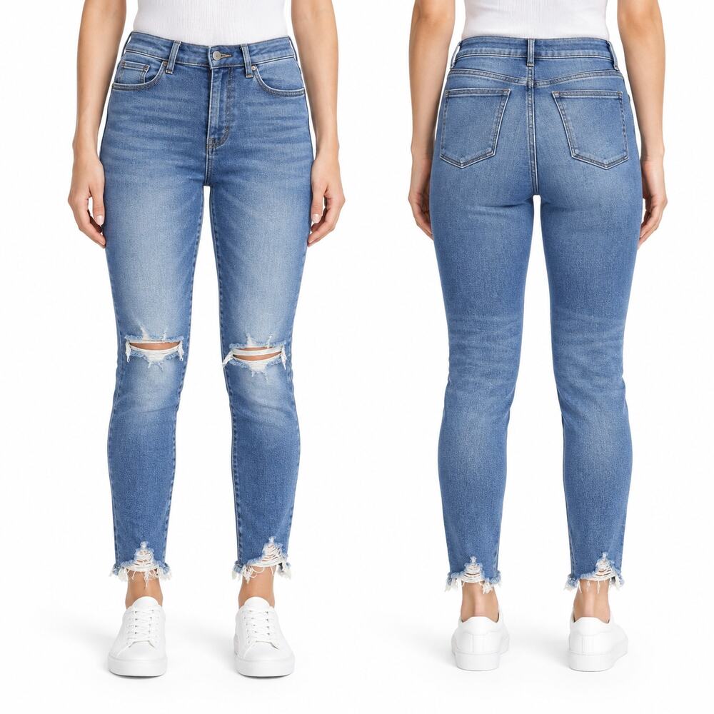 DL1961 Farrow Instaslim Ankle Jeans Women's 29 Laramie Distressed High Rise